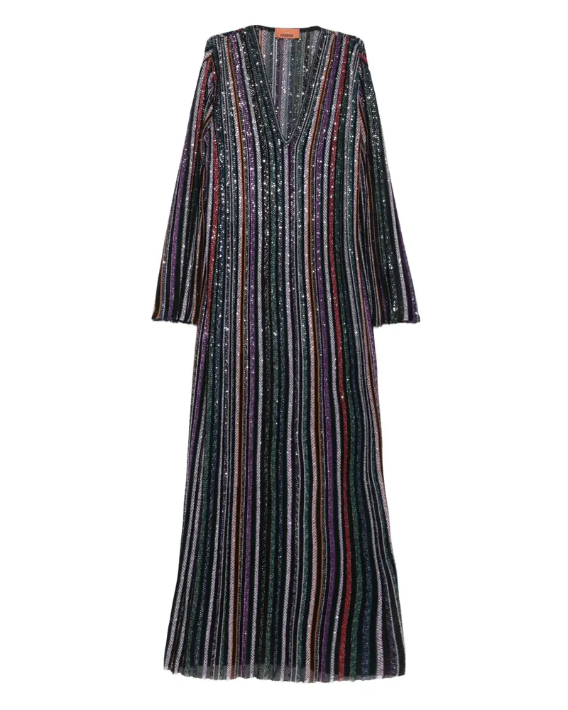 Missoni Pailletten-Maxikleid mit V-Ausschnitt - Violett Violett