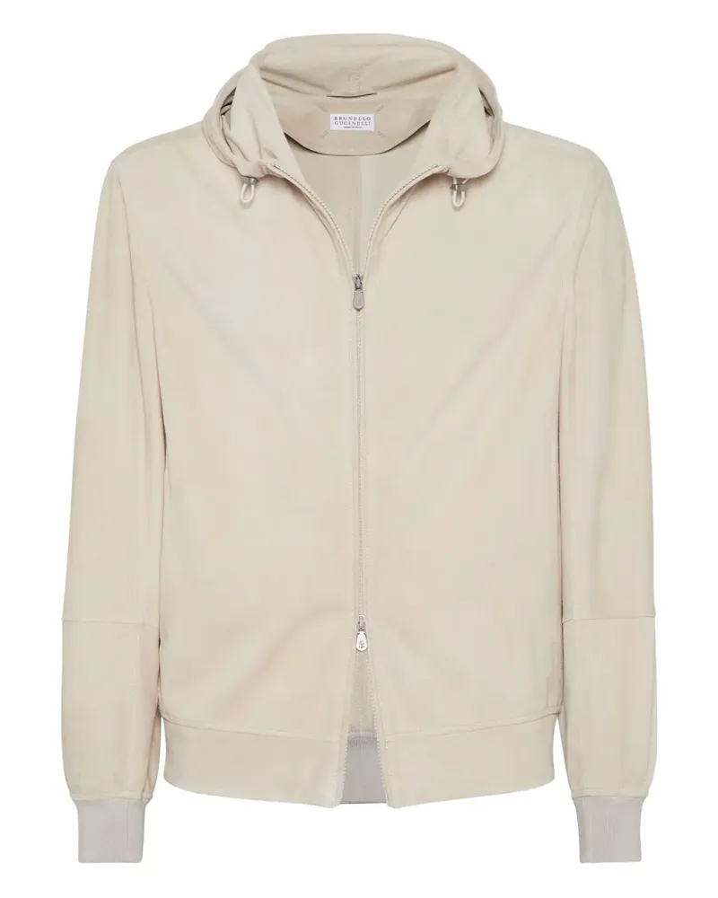 Brunello Cucinelli Hoodie mit Reißverschluss - Nude Nude