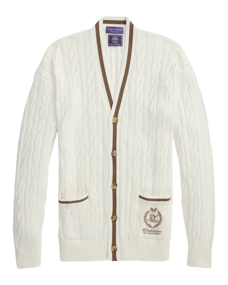 Ralph Lauren cable-knit embroidered cardigan - Weiß Weiß