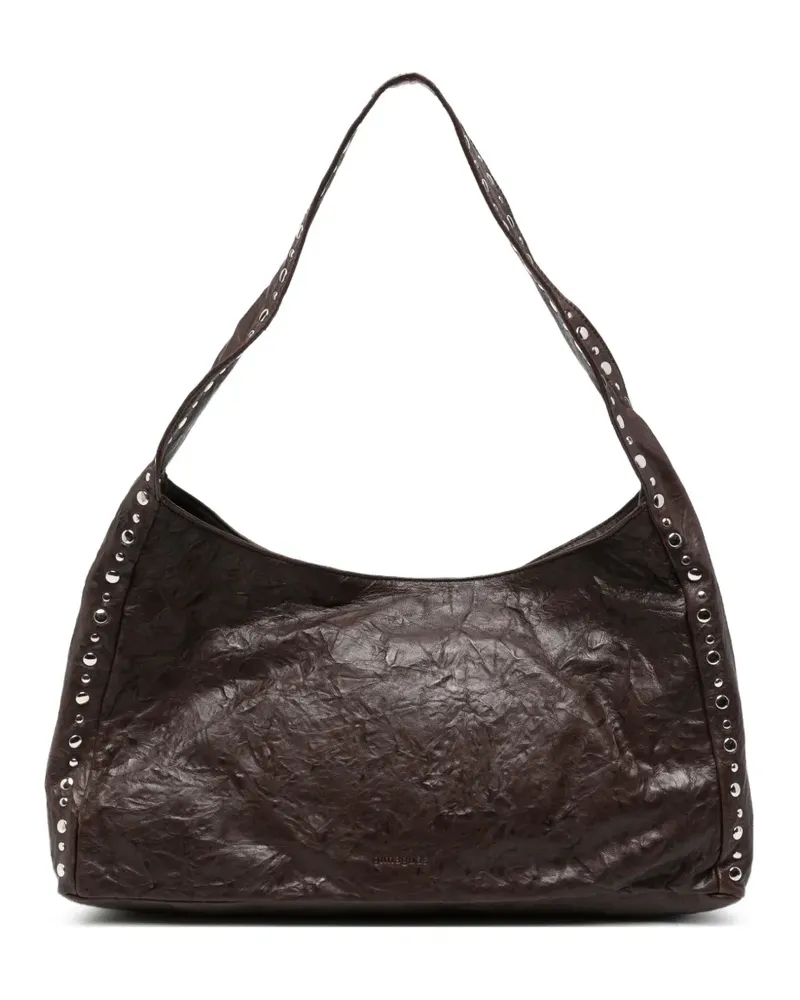 GIMAGUAS Maxi Franca Schultertasche mit Nieten - Braun Braun