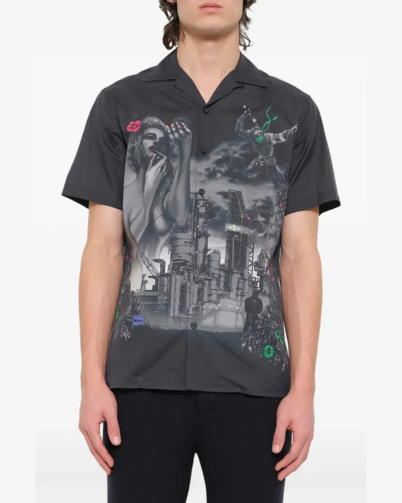 Lanvin Hemd mit Print - Schwarz Schwarz