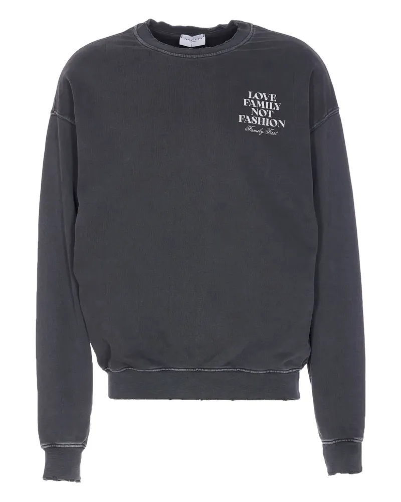 Family First Sweatshirt mit rundem Ausschnitt - Grau Grau