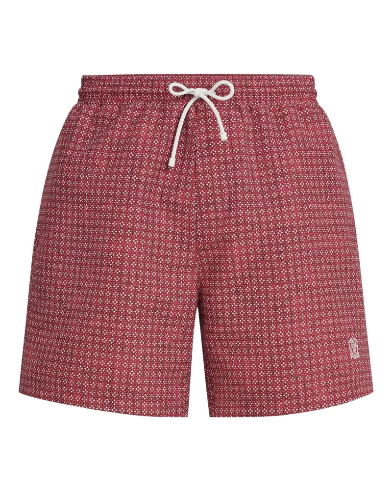 Brunello Cucinelli flower-print swim shorts - Rot Rot