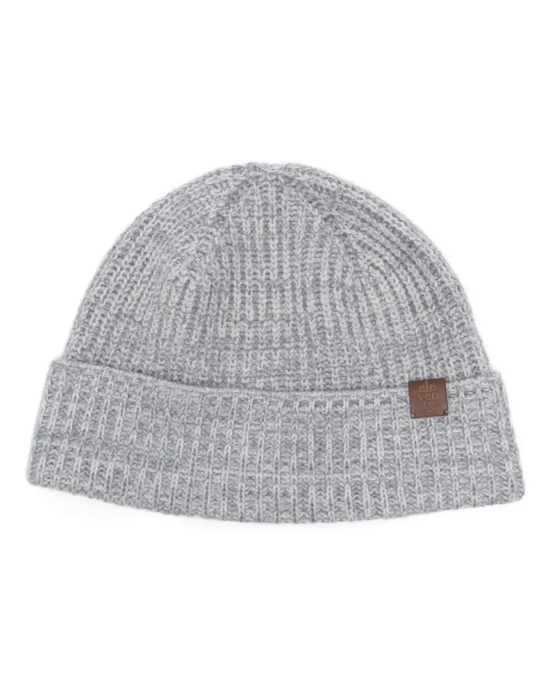 Eleventy Gerippte Kaschmirbeanie - Grau Grau