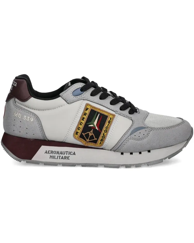 Aeronautica Militare embroidered patch sneakers - Grau Grau