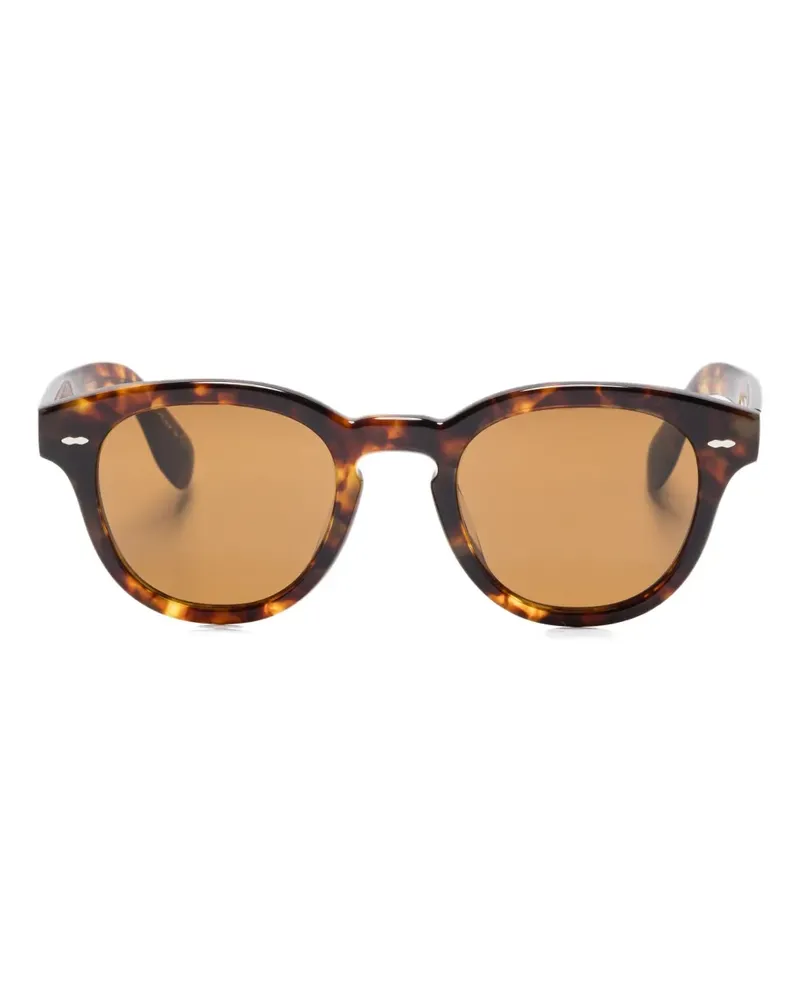 Oliver Peoples Sonnenbrille mit rundem Gestell - Braun Braun