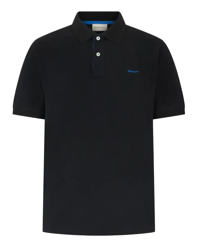 Gant Poloshirt mit Logo-Stickerei - Schwarz Schwarz