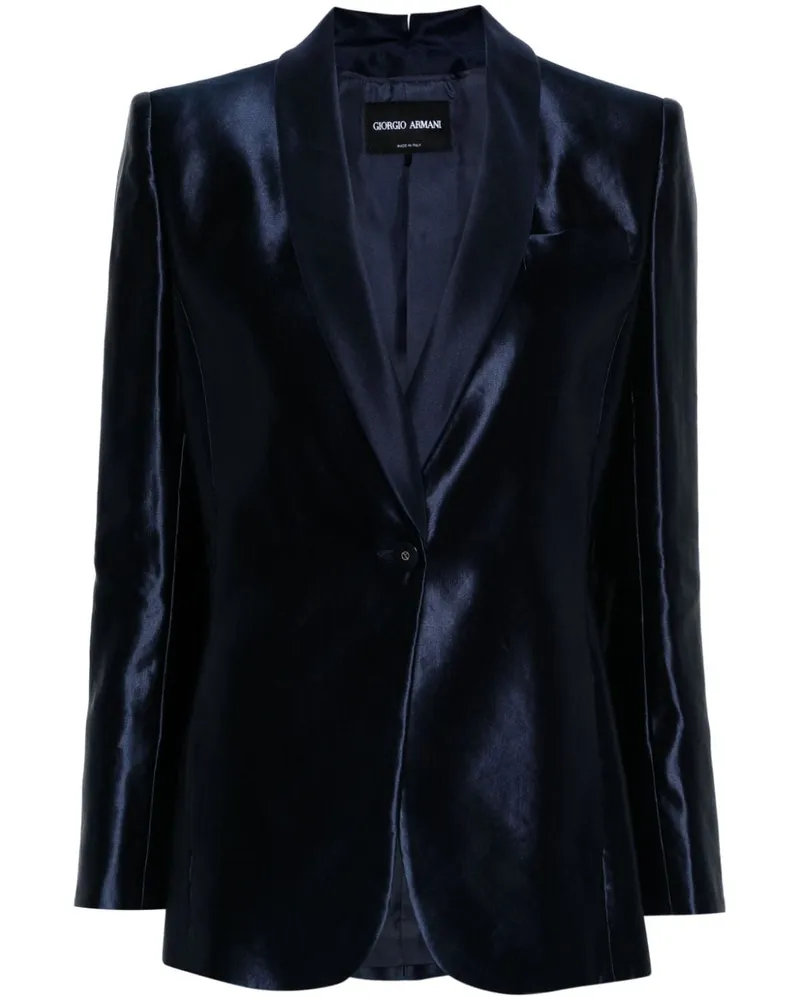 Giorgio Armani Blazer aus Satin Blau