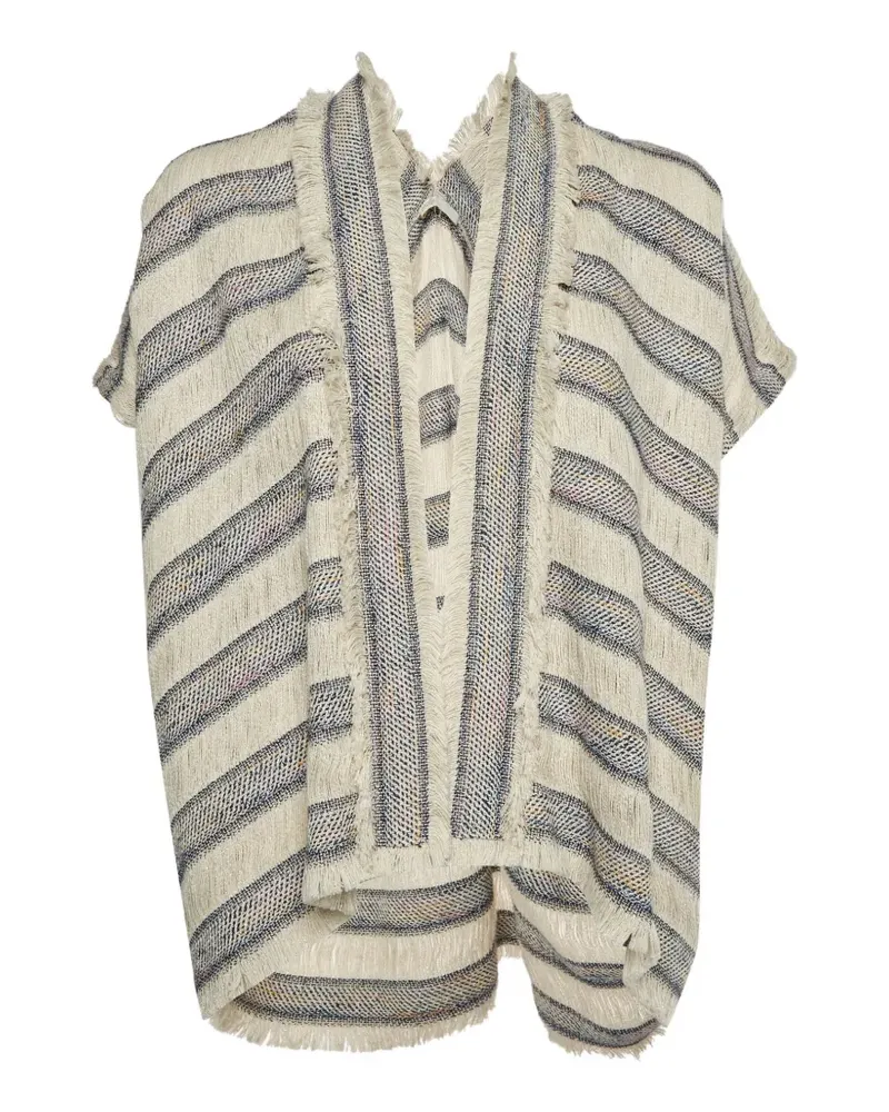Maje striped jacquard poncho - Nude Nude