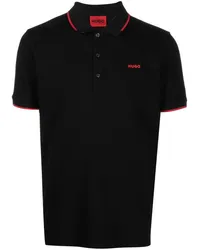 HUGO BOSS Poloshirt mit Logo-Print Schwarz