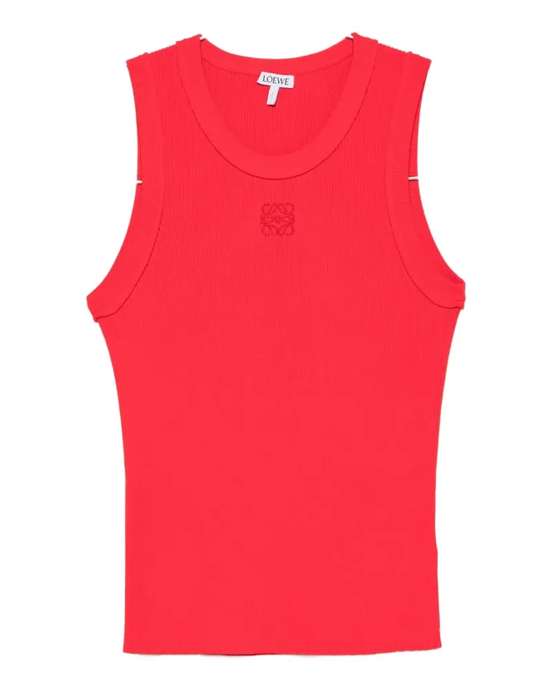 Loewe Anagram-embroidered ribbed tank top - Rot Rot