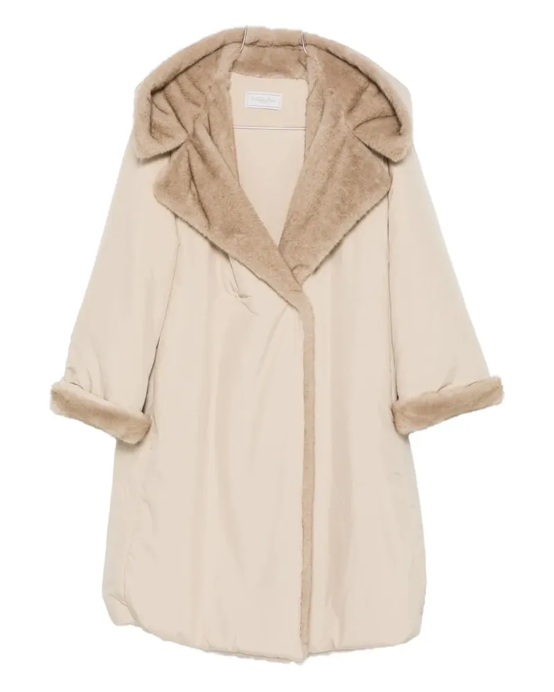 Antonelli Firenze faux-fur trimmed hooded coat - Nude Nude