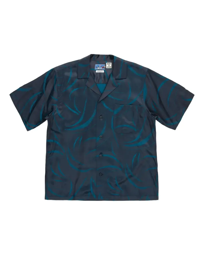 Blue Blue Japan Hemd mit abstraktem Print - Blau Blau