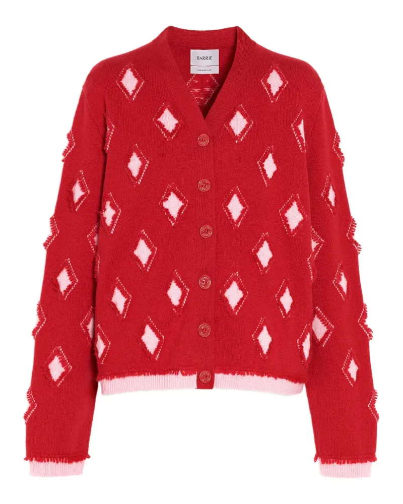 Barrie Kaschmircardigan mit Argyle-Motiv - Rot Rot