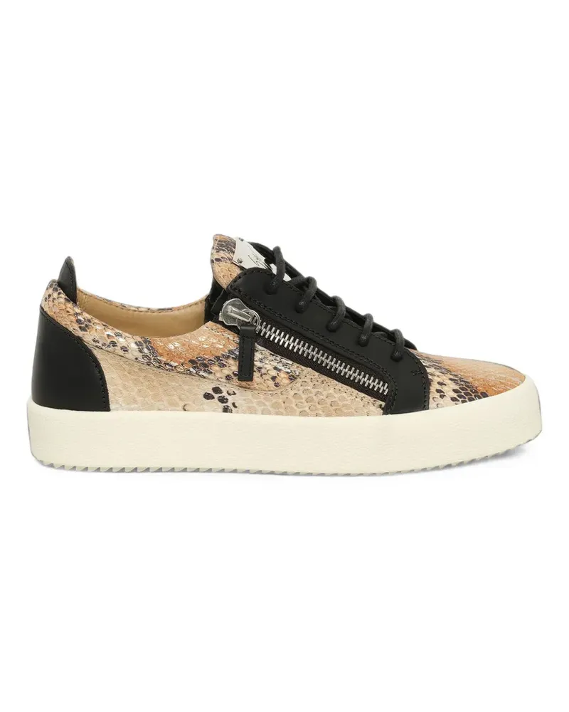 Giuseppe Zanotti Sneakers mit Schlangenleder-Print - Schwarz Schwarz