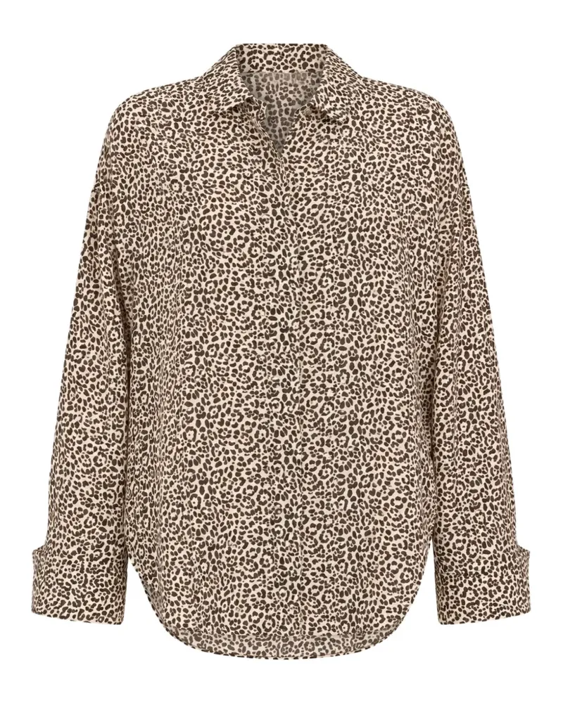 ODEEH leopard-print long-sleeve shirt - Braun Braun