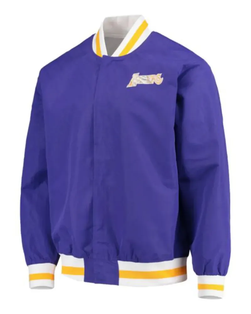 Mitchell & Ness x NBA x Los Angeles Lakers 75th Anniversary Bomberjacke mit Logo - Violett Violett