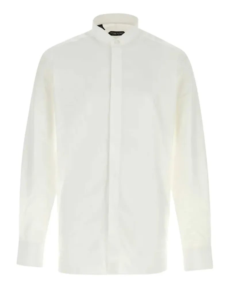 Tom Ford band-collar poplin shirt - Weiß Weiß