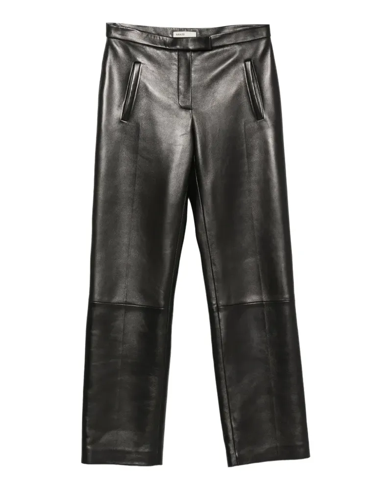 KHAITE Lederhose mit geradem Bein - Schwarz Schwarz