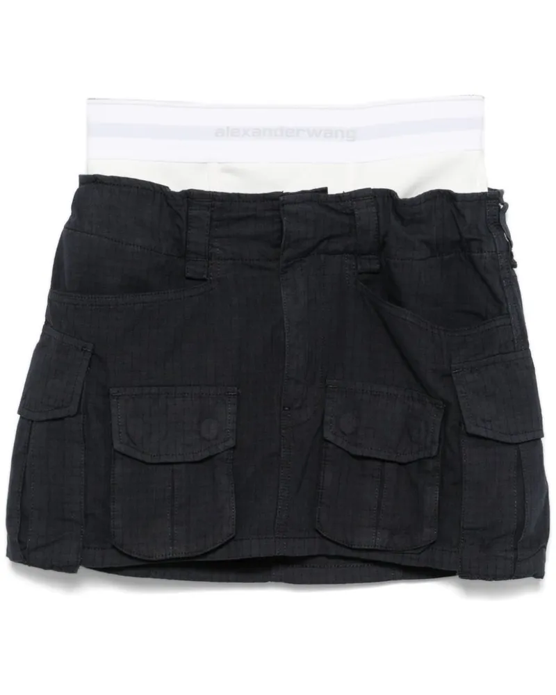 Alexander Wang Minirock mit Logo-Bund - Blau Blau