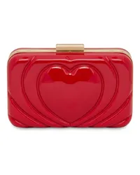 Moschino Clutch mit Herzprägung Rot