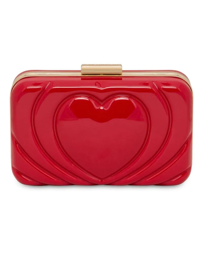 Moschino Clutch mit Herzprägung Rot