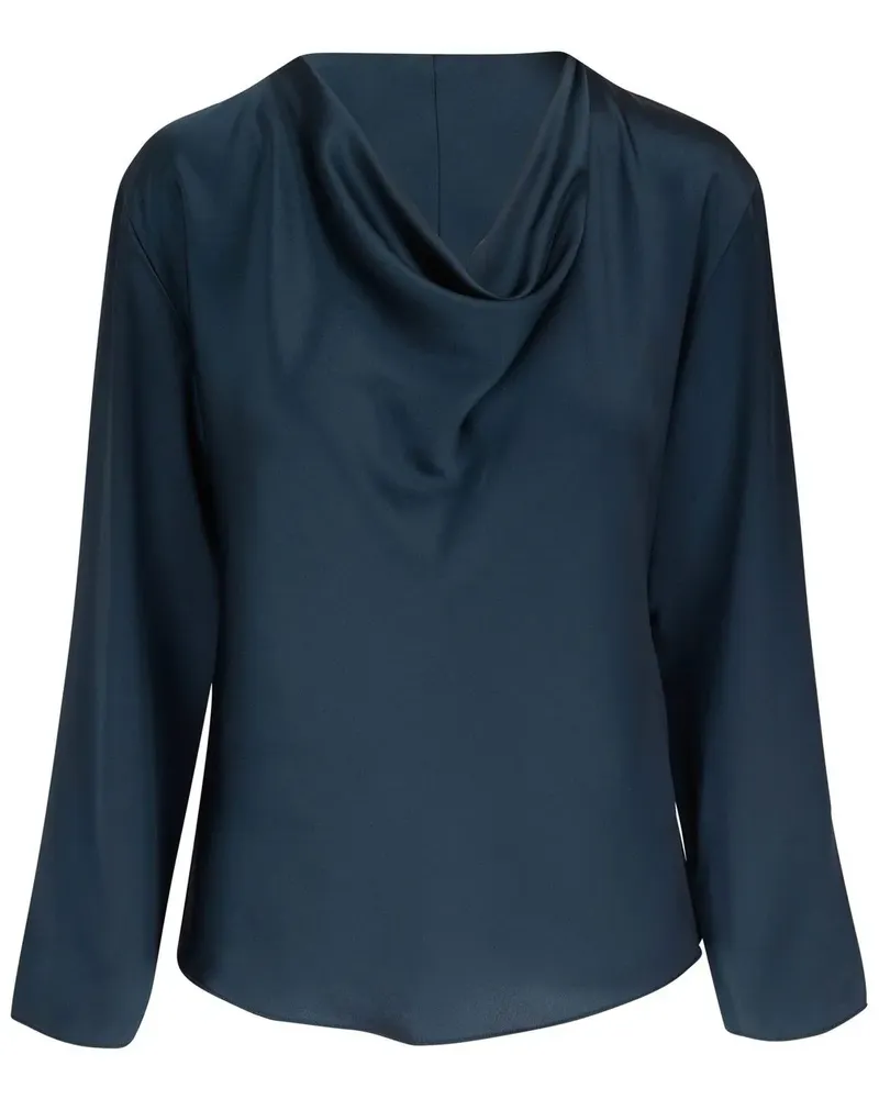 Vince Top mit Wasserfallkragen - Blau Blau