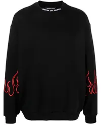 Vision Of Super Sweatshirt mit Flammenstickerei Schwarz