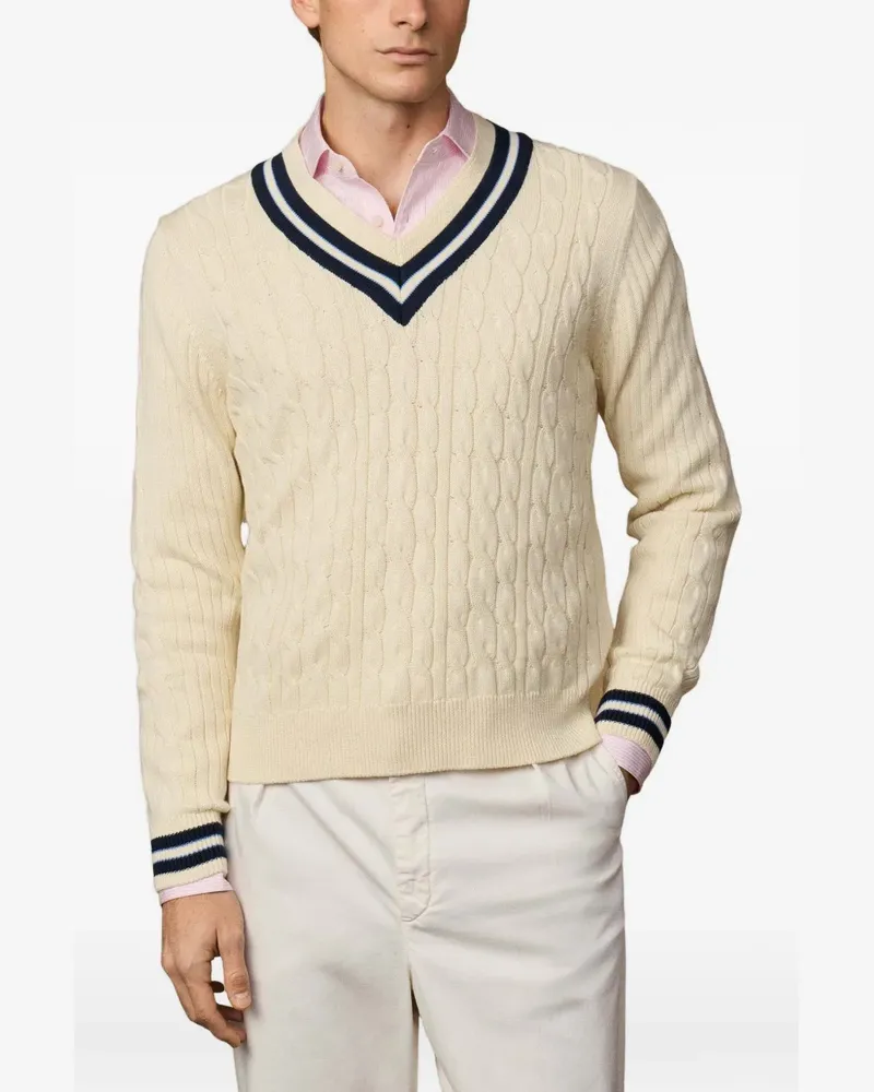 Hackett Pullover mit Zopfmuster - Nude Nude