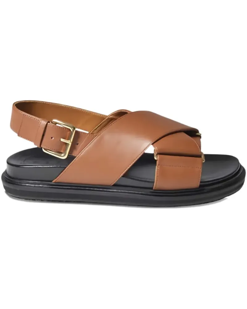 Marni Pantoletten mit überkreuzten Riemen - Braun Braun