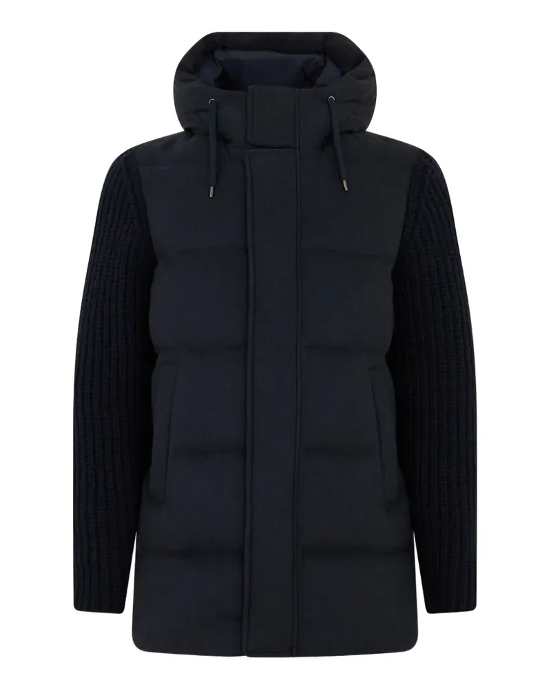Herno Kapuzenjacke mit gestrickten Ärmeln - Blau Blau