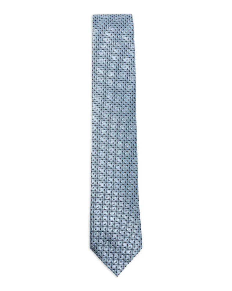Ermenegildo Zegna Geometrisch gemusterte Krawatte - Blau Blau