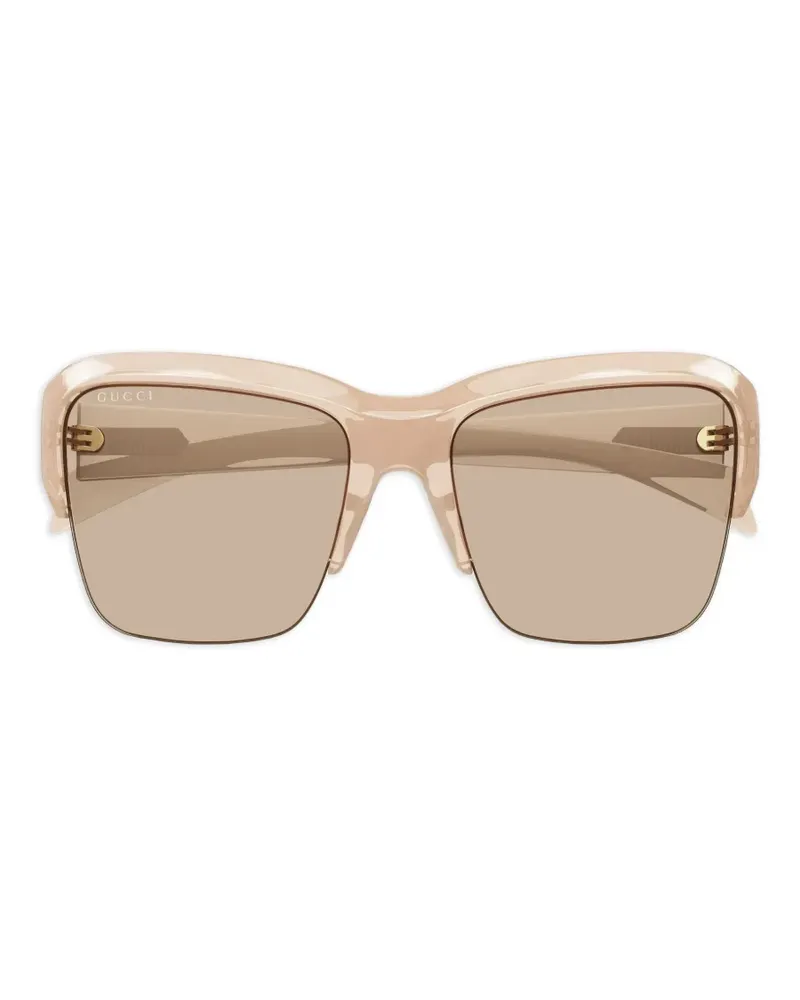 Gucci Sonnenbrille mit eckigem Gestell - Nude Nude