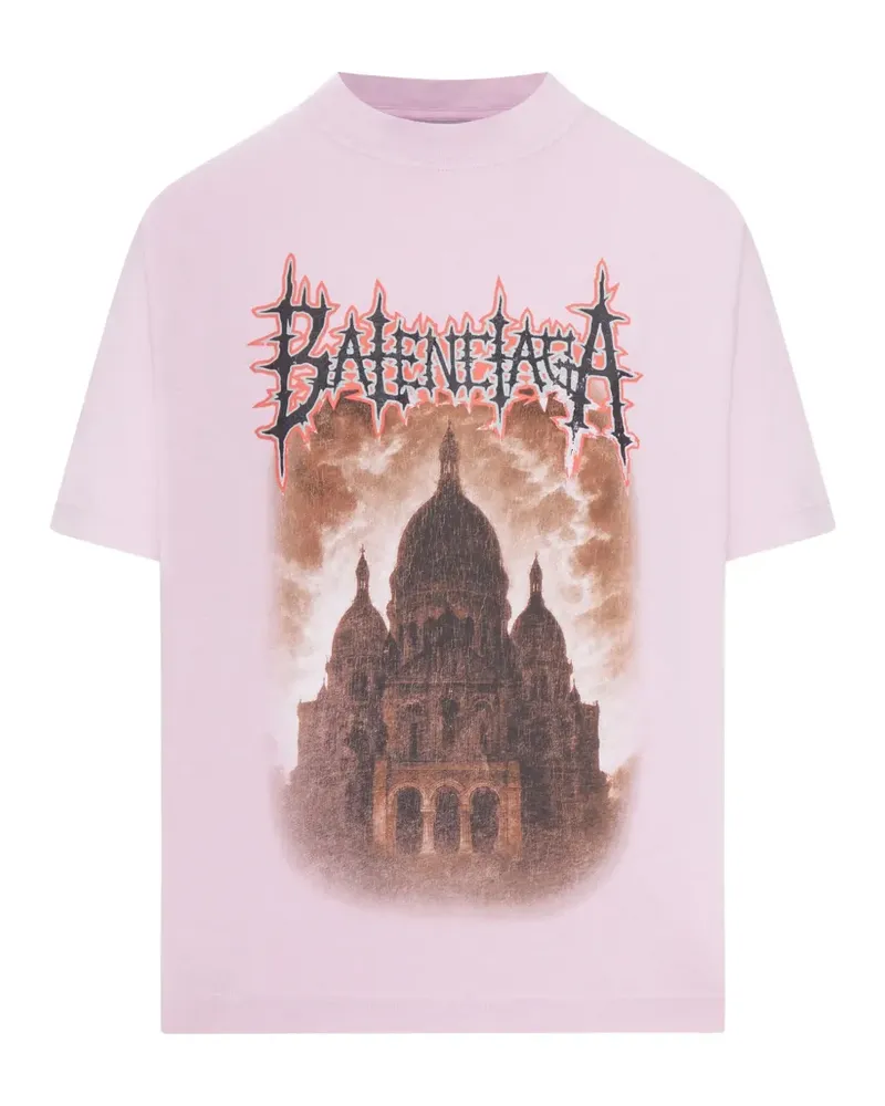 Balenciaga Sacré Cœur crew neck T-shirt - Rosa Rosa