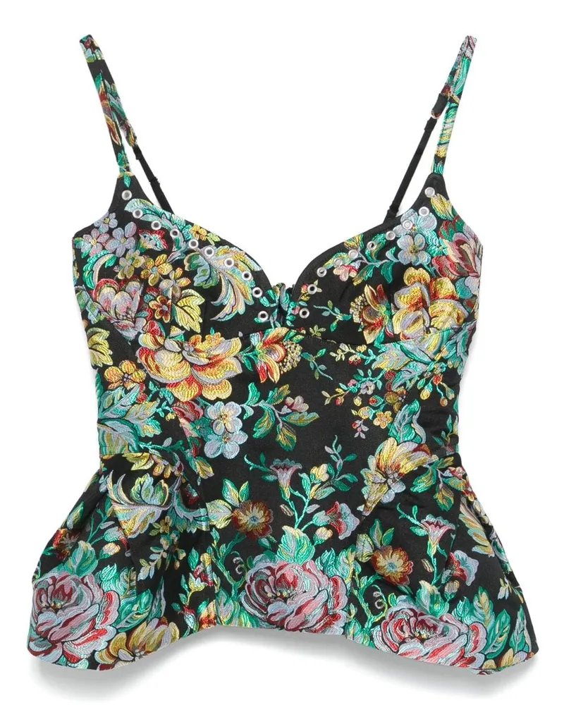 Marques ' Almeida Brokat-Top im Corsage-Style - Schwarz Schwarz