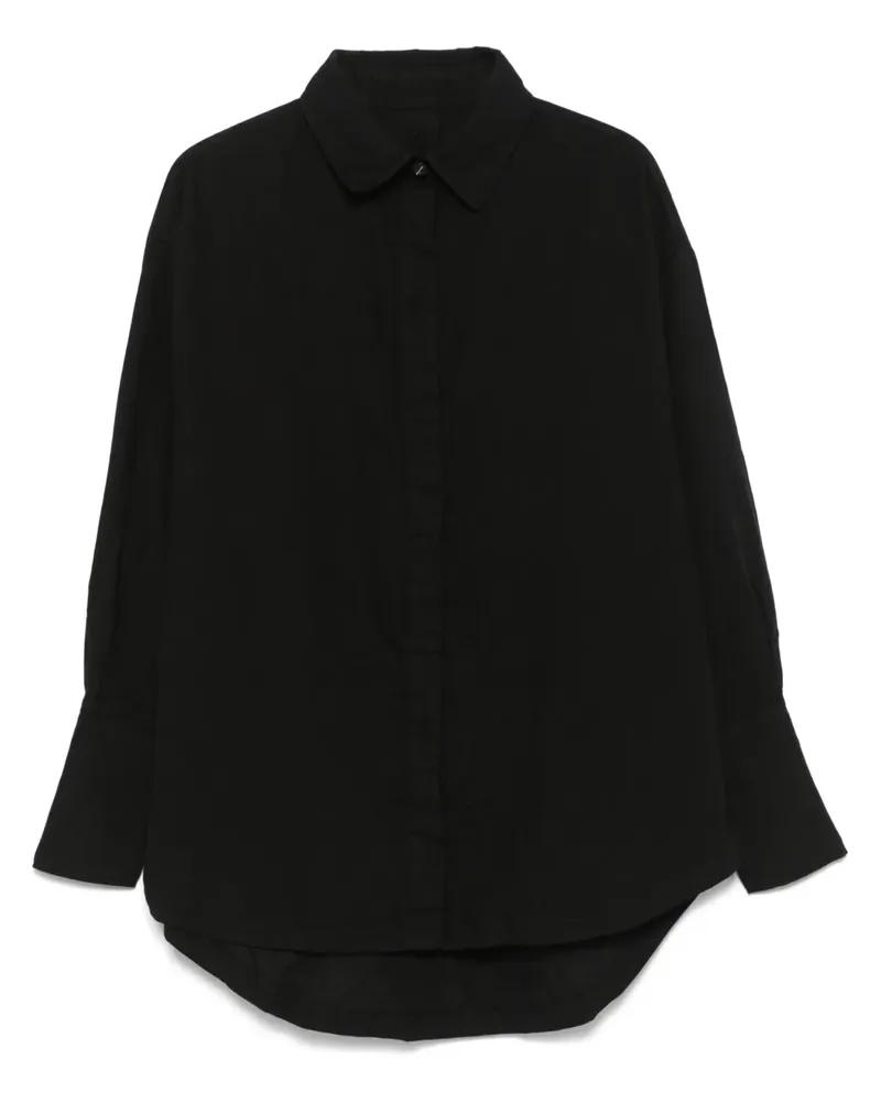 THOM KROM Hemd mit Slub-Struktur - Schwarz Schwarz