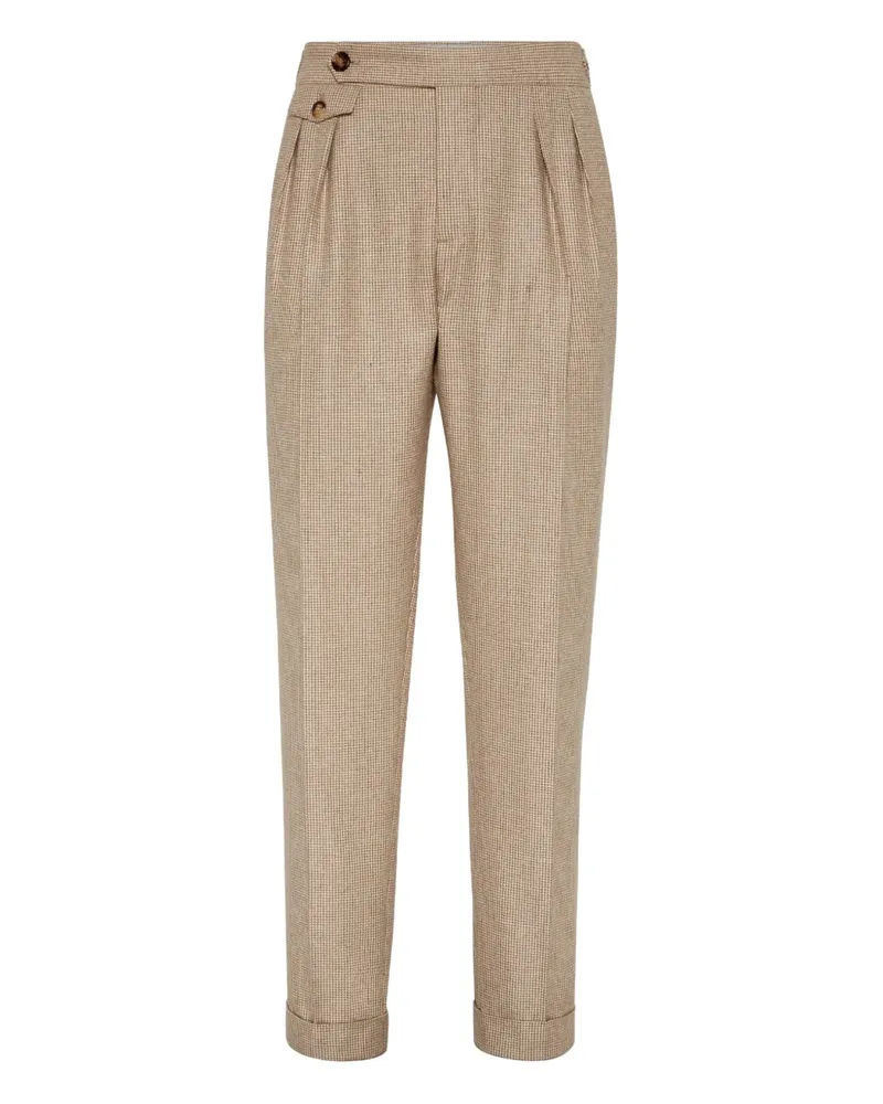 Brunello Cucinelli Hose mit Hahnentrittmuster - Nude Nude