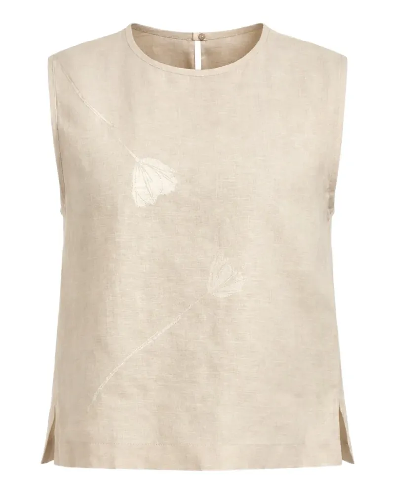 Glanshirt floral sleeveless top - Nude Nude