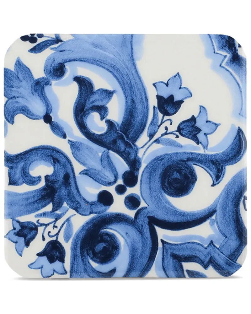 Dolce & Gabbana Kleiner Untersetzer aus Porzellan - Blau Blau