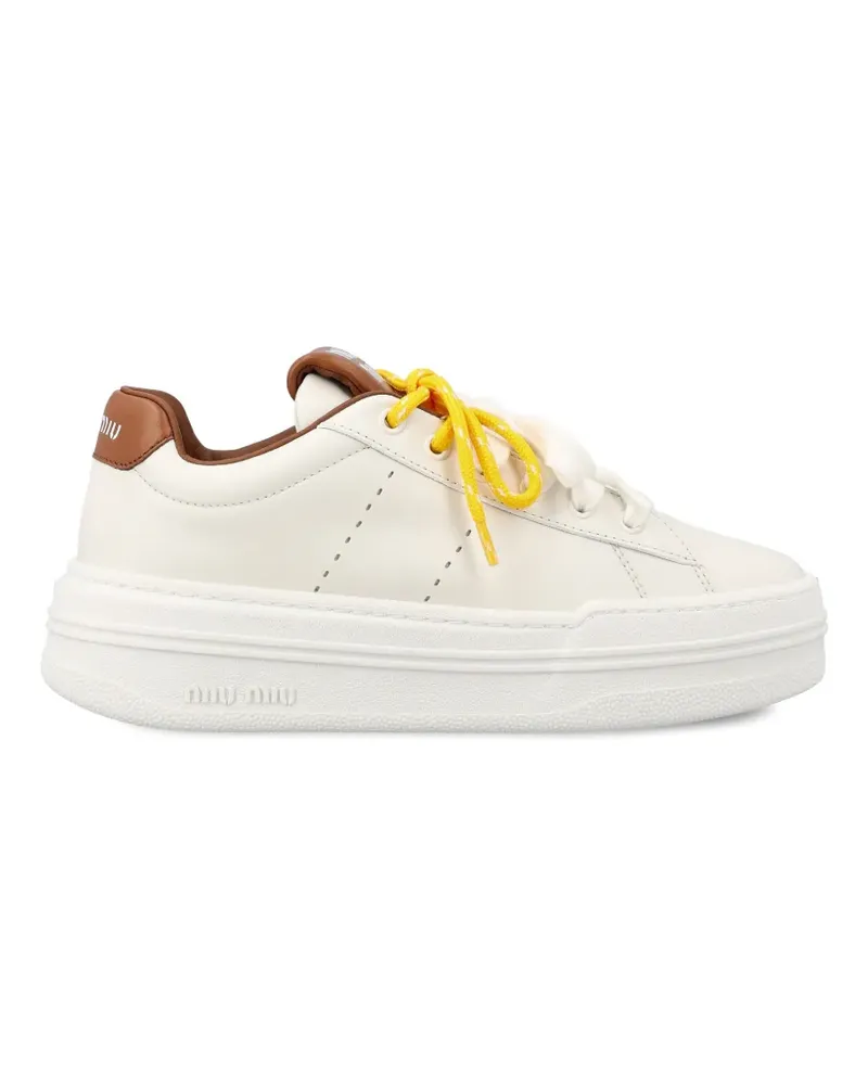 Miu Miu Sneakers mit Logo-Prägung - Nude Nude