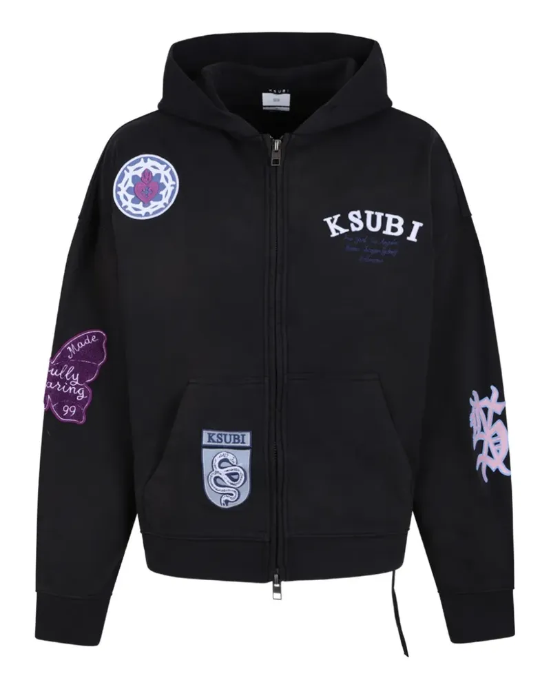 ksubi Genesis Ekcess Kapuzenjacke mit Logo-Patch und Reißverschluss - Schwarz Schwarz