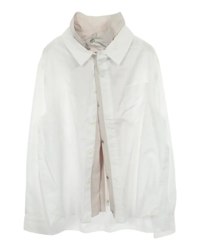 Sacai 2010s layered poplin shirt - Weiß Weiß