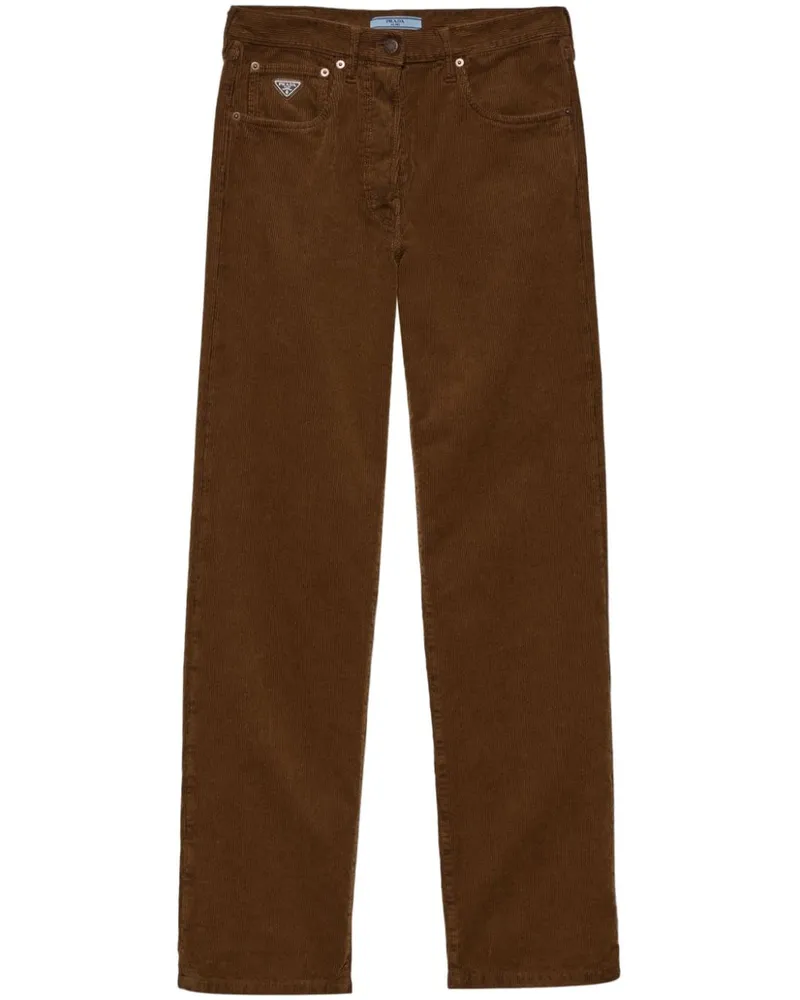 Prada Hose mit weitem Bein - Braun Braun
