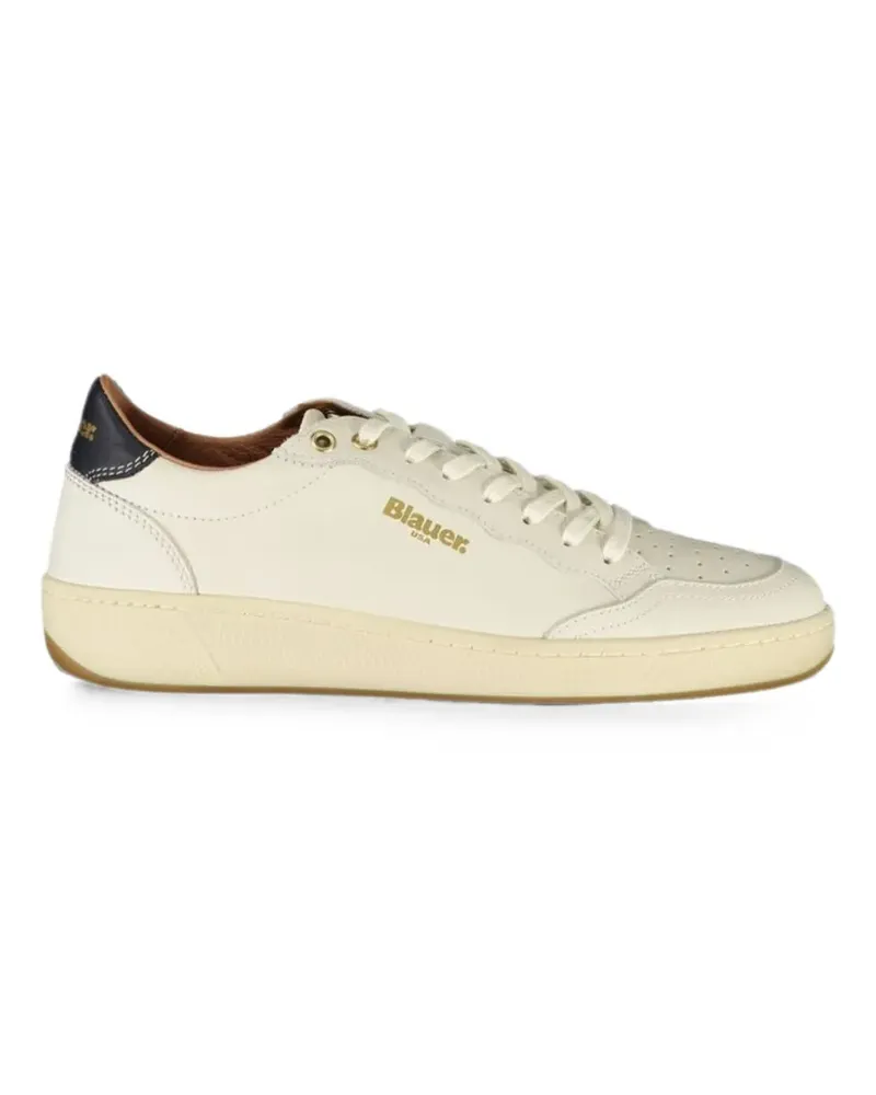 Blauer perforated-detail sneakers - Weiß Weiß