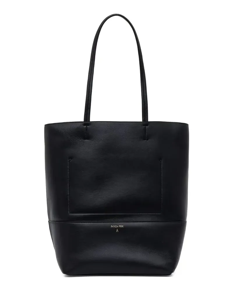 Patrizia Pepe Shopper mit Logo-Print - Schwarz Schwarz
