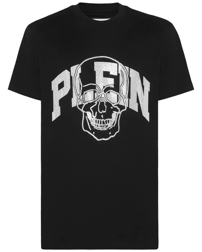 Philipp Plein Tattoo T-Shirt mit Strass - Schwarz Schwarz