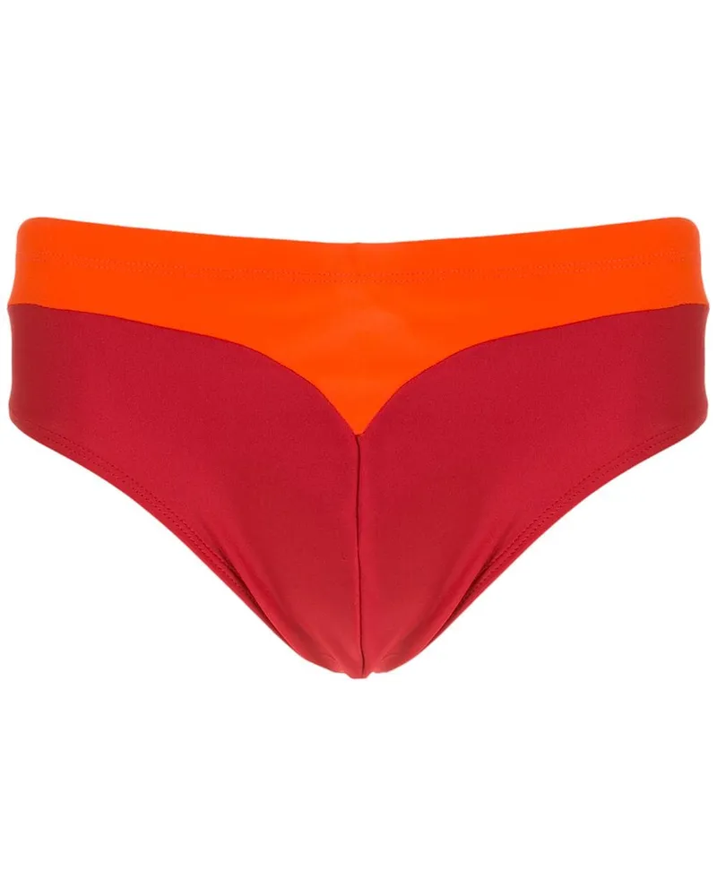 Amir Slama Badehose in Colour-Block-Optik - Orange Orange