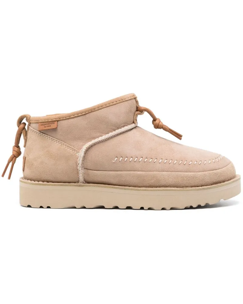 UGG Ultra Mini Crafted Regenerate Wildlederstiefel Nude