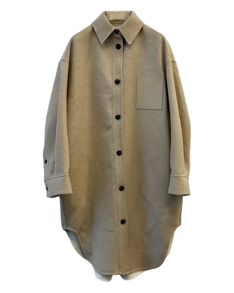 Loewe Hemdjacke mit aufgesetzter Anagram-Tasche - Nude Nude