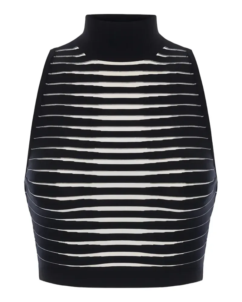 Elisabetta Franchi zebra-jacquard knit top - Schwarz Schwarz